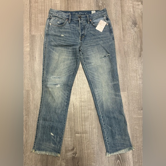 NWT Free People Lived in Blue Denim Pioneer Slim High Waisted Jeans size 29/8 - Picture 1 of 5